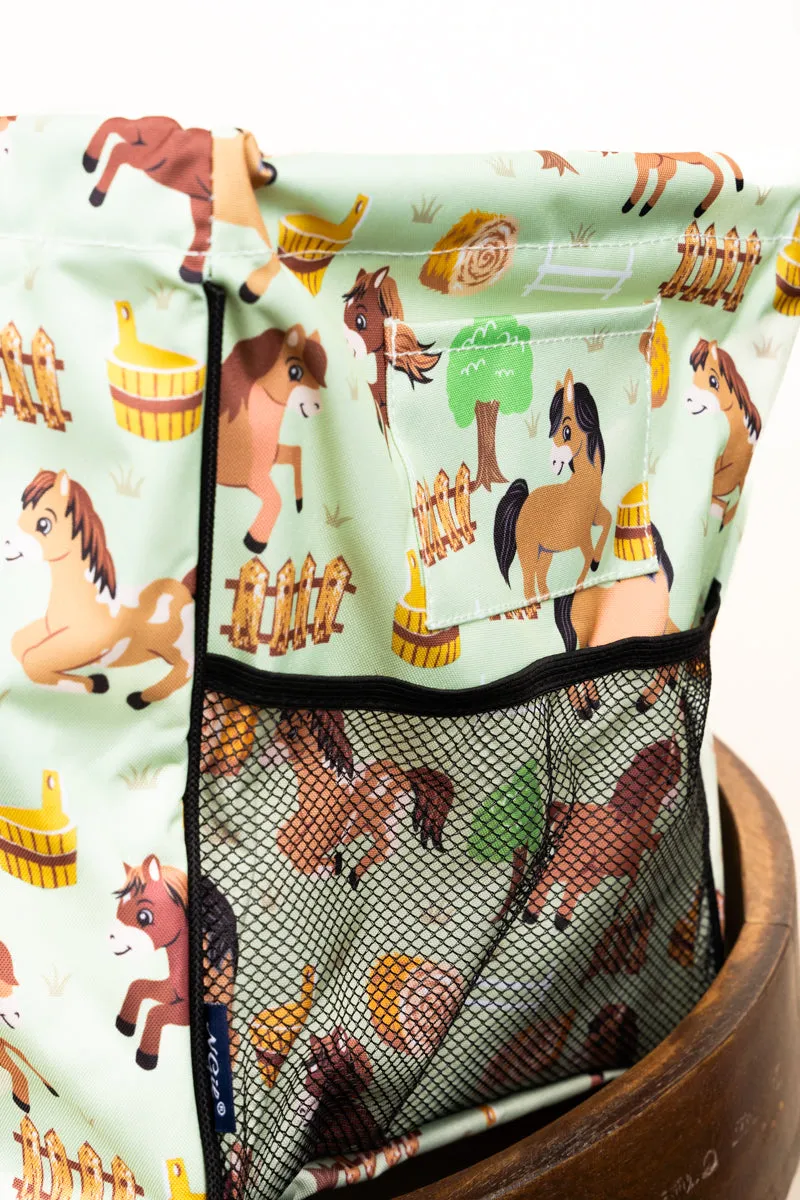 Pony Up Collapsible Haul-It-All Basket with Mesh Pockets