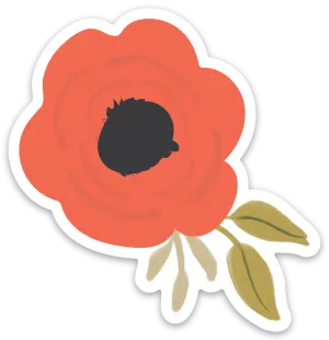 Poppy Red Flower Vinyl Sticker