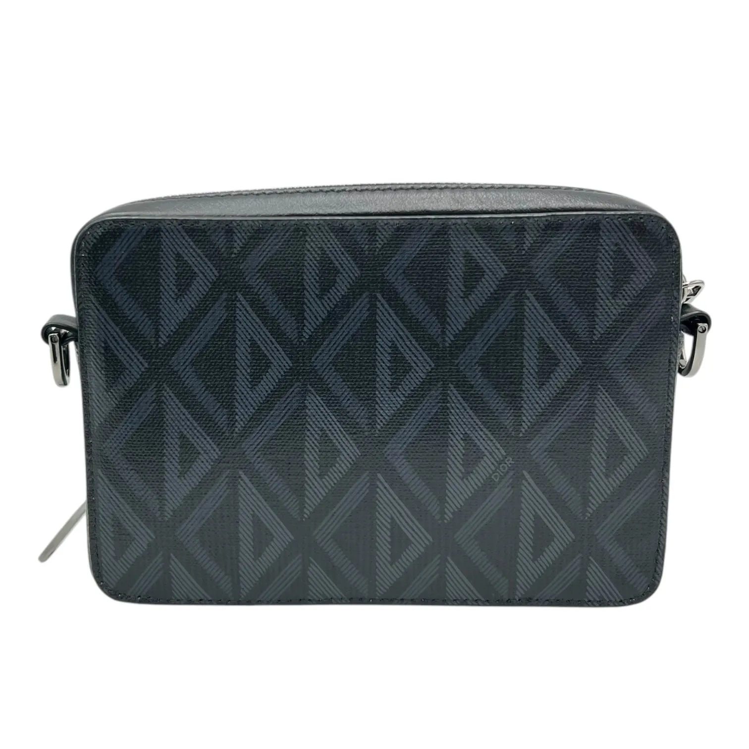 Pouch with strap Crossbody Bag Blue in Coated Canvas, Silver hardware