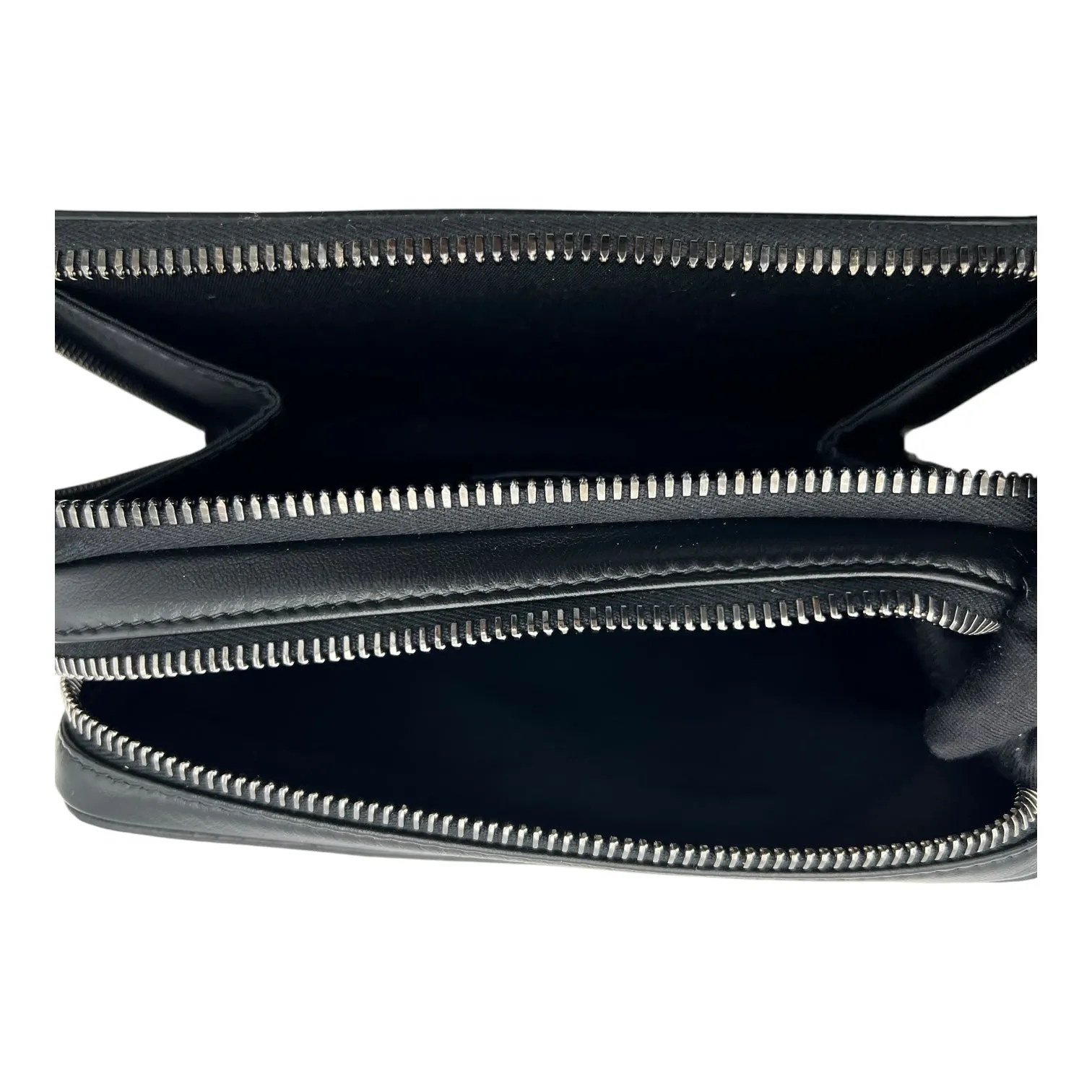 Pouch with strap Crossbody Bag Blue in Coated Canvas, Silver hardware
