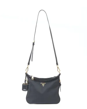 Prada Black Nylon Tessuto / Saffiano Trim Crossbody Bag