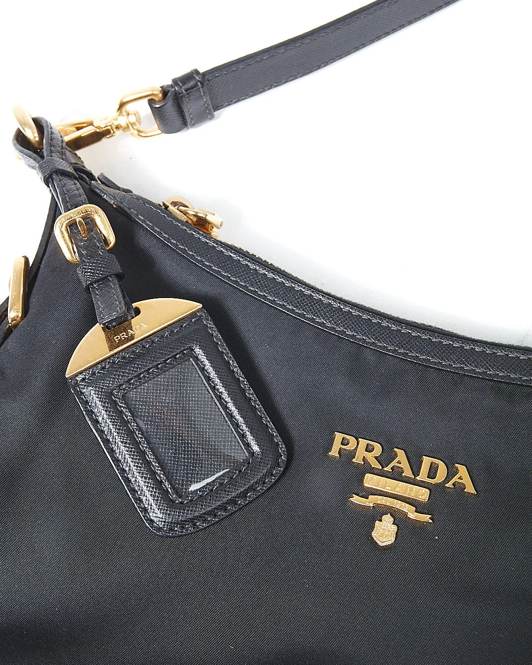 Prada Black Nylon Tessuto / Saffiano Trim Crossbody Bag