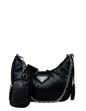 Prada Black Padded Nappa-Leather Re-Edition 2005 Shoulder Bag