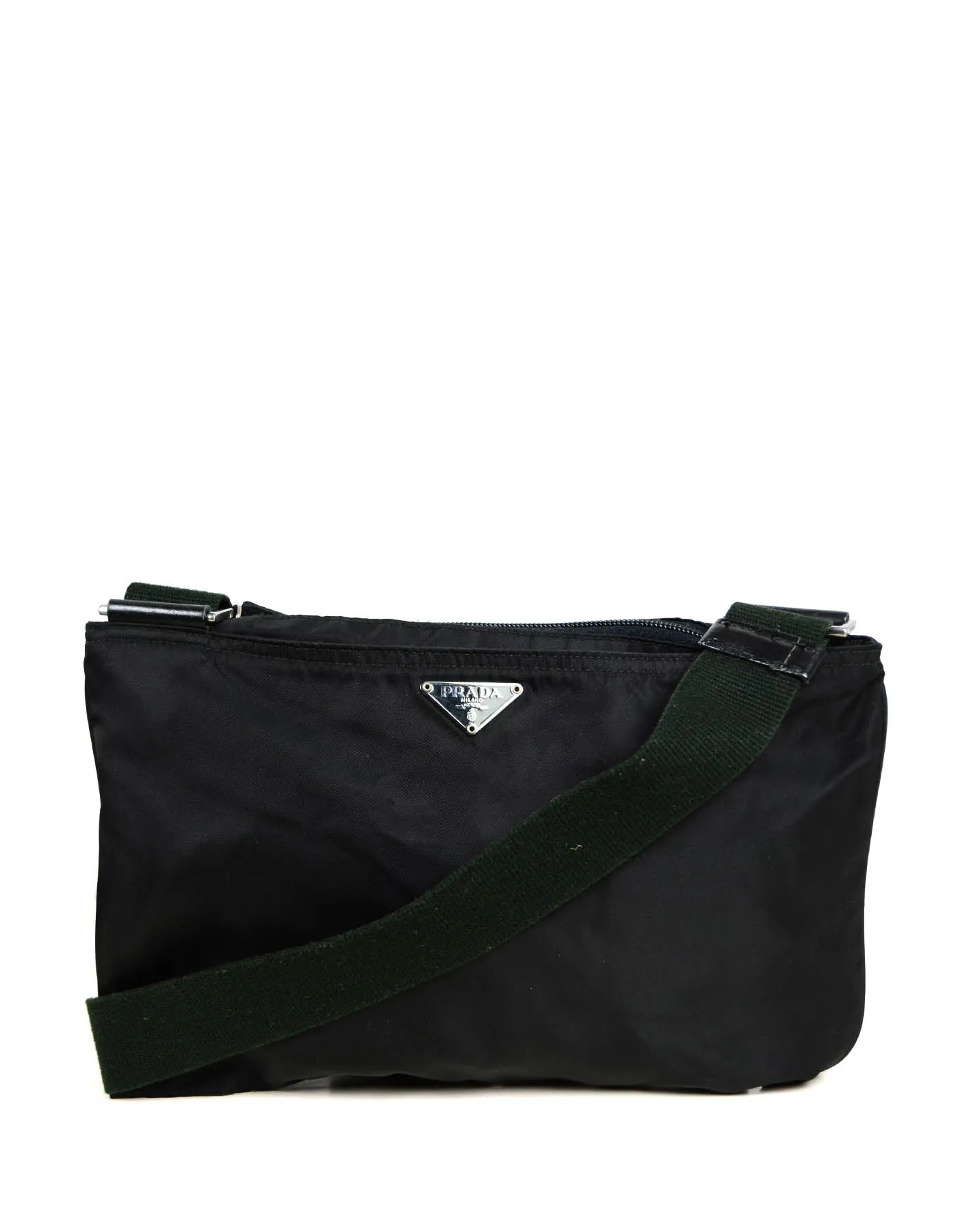 Prada Black Tessuto Nylon Flat Rectangular Crossbody Bag