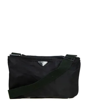 Prada Black Tessuto Nylon Flat Rectangular Crossbody Bag