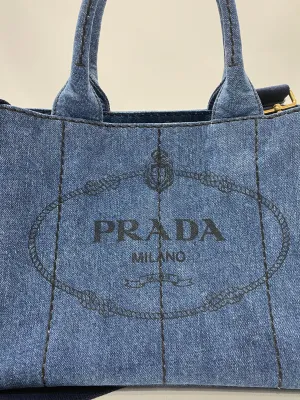 Prada Canapa Denim Mini Tote