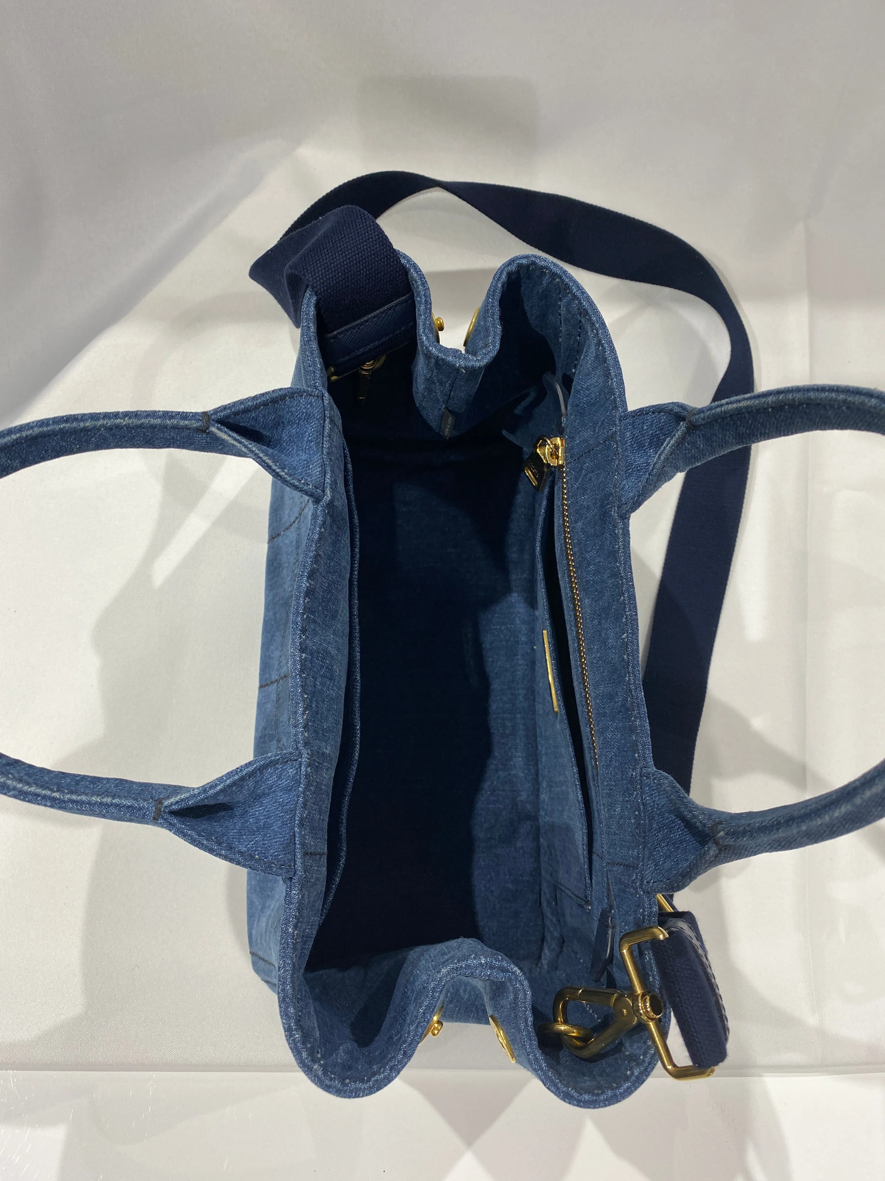 Prada Canapa Denim Mini Tote
