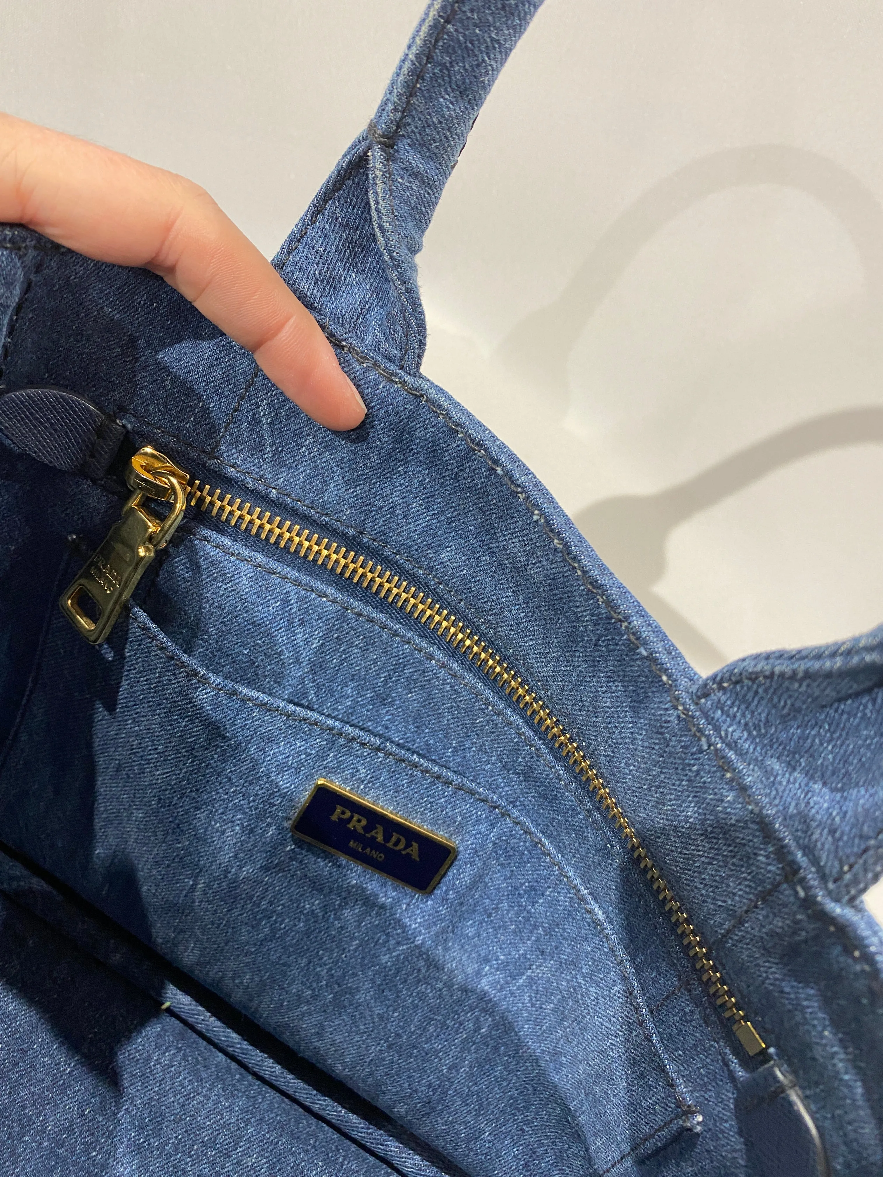 Prada Canapa Denim Mini Tote