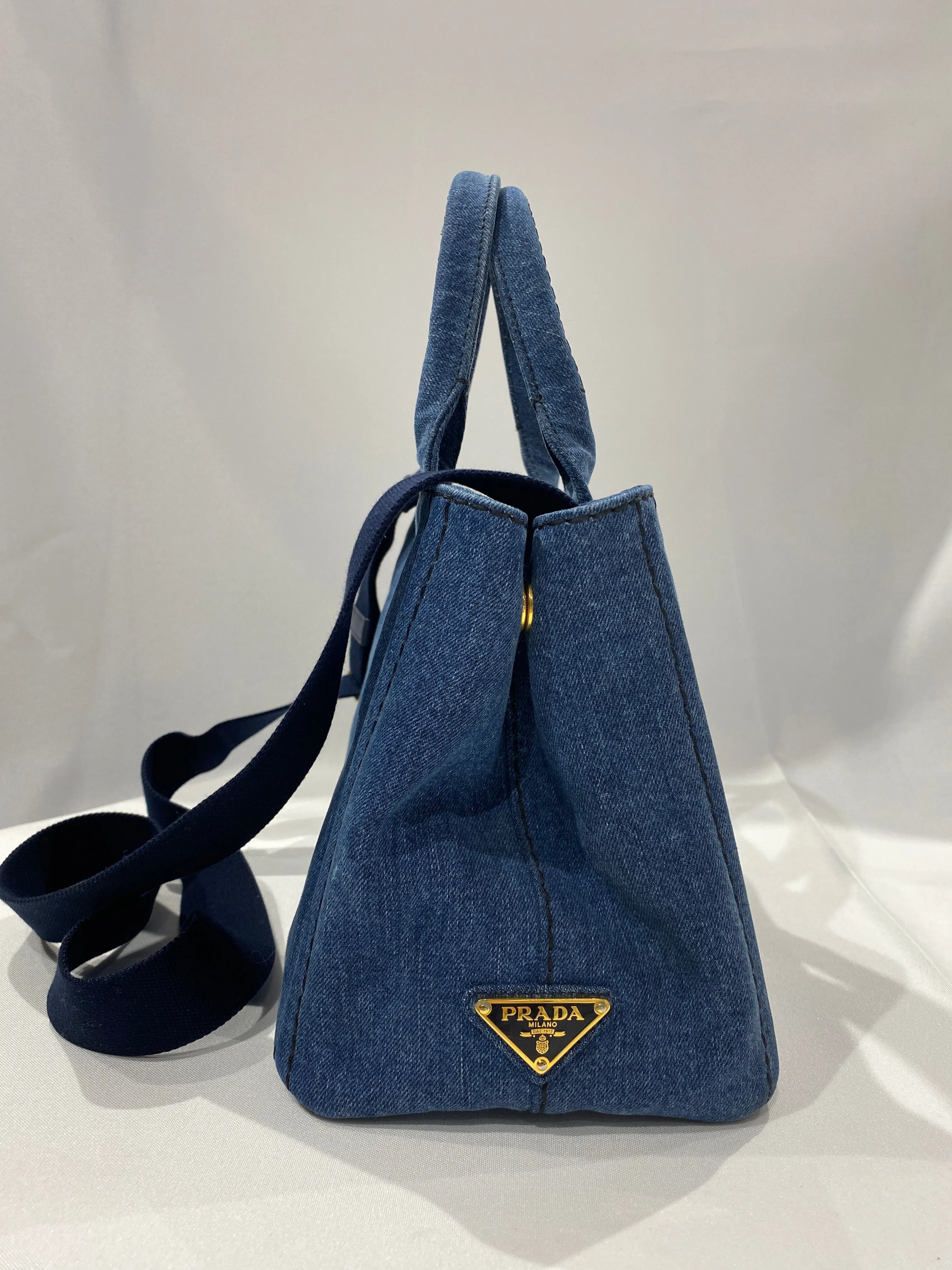 Prada Canapa Denim Mini Tote