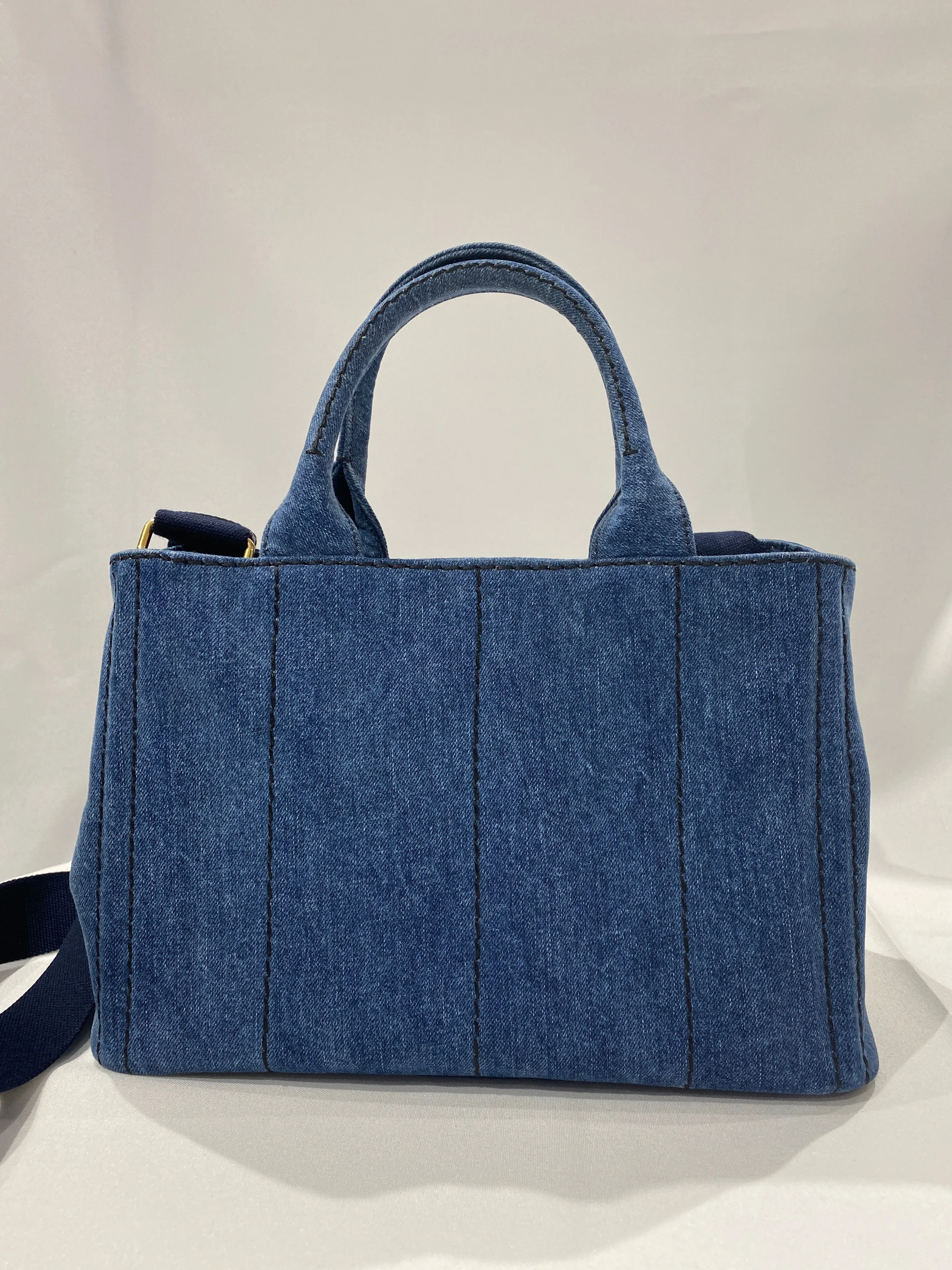 Prada Canapa Denim Mini Tote