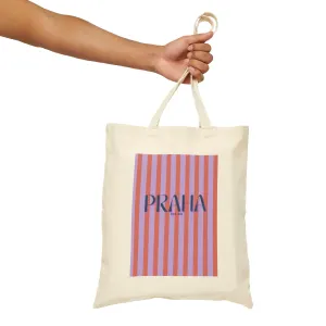 Preppy PRAGUE Cotton Canvas Tote Bag