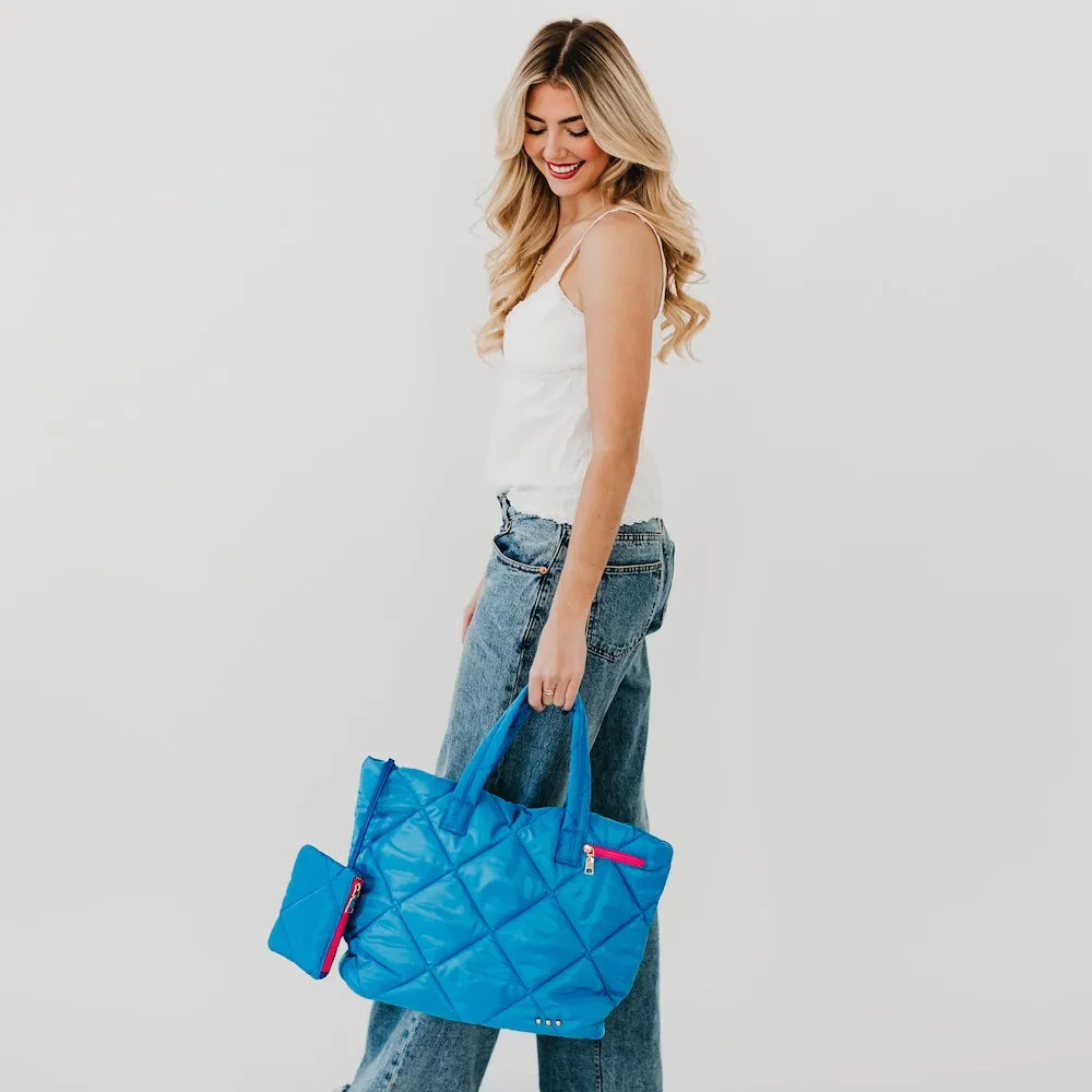 Presley Puffer Quilted Tote Bag With Pouch by Pretty Simple