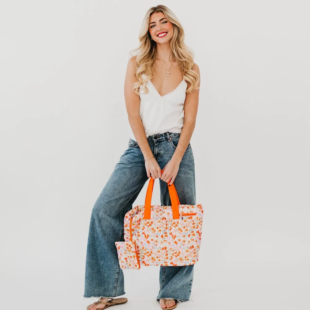 Presley Puffer Quilted Tote Bag With Pouch by Pretty Simple