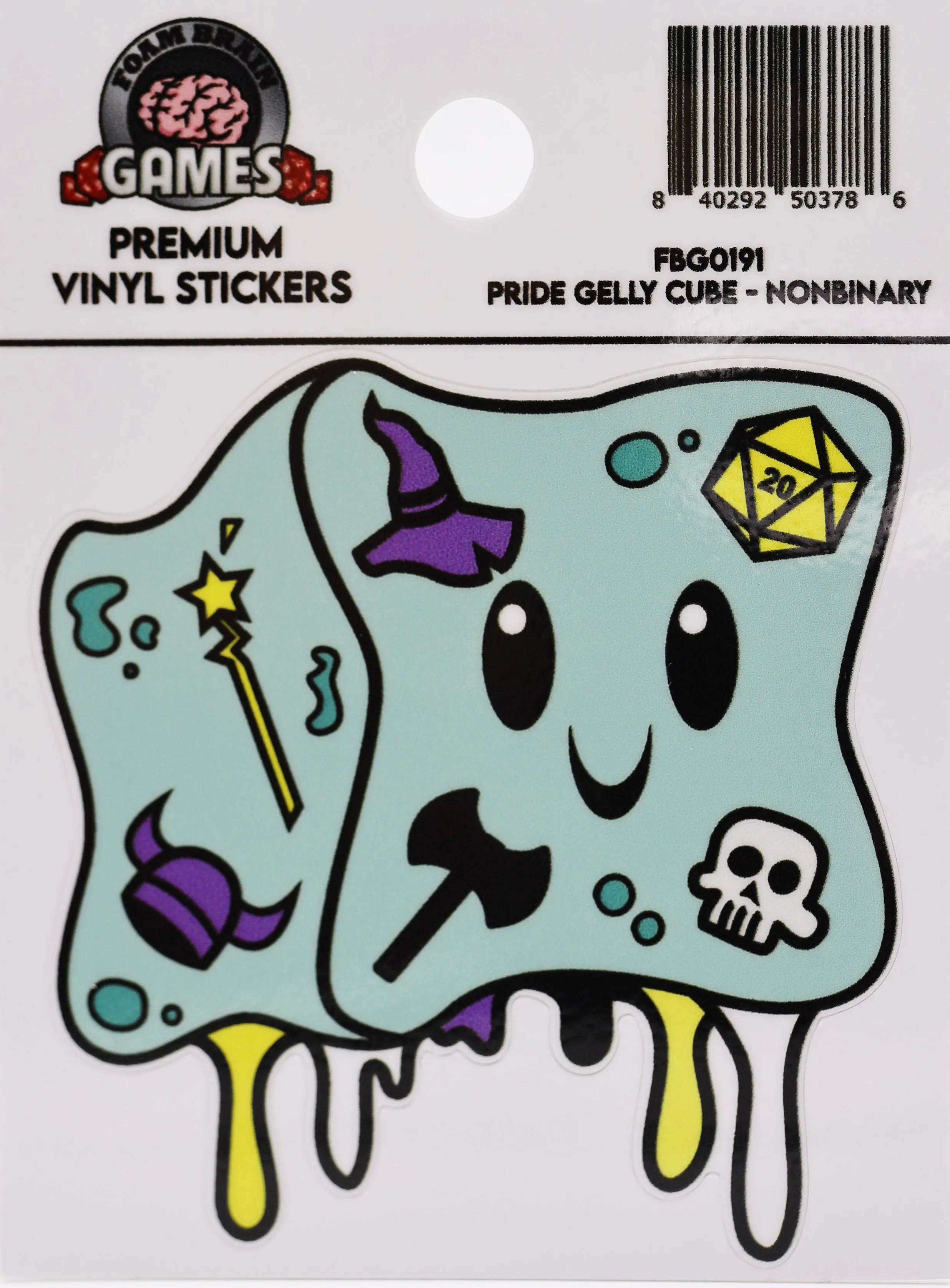 Pride Gelly Cube Sticker: Nonbinary