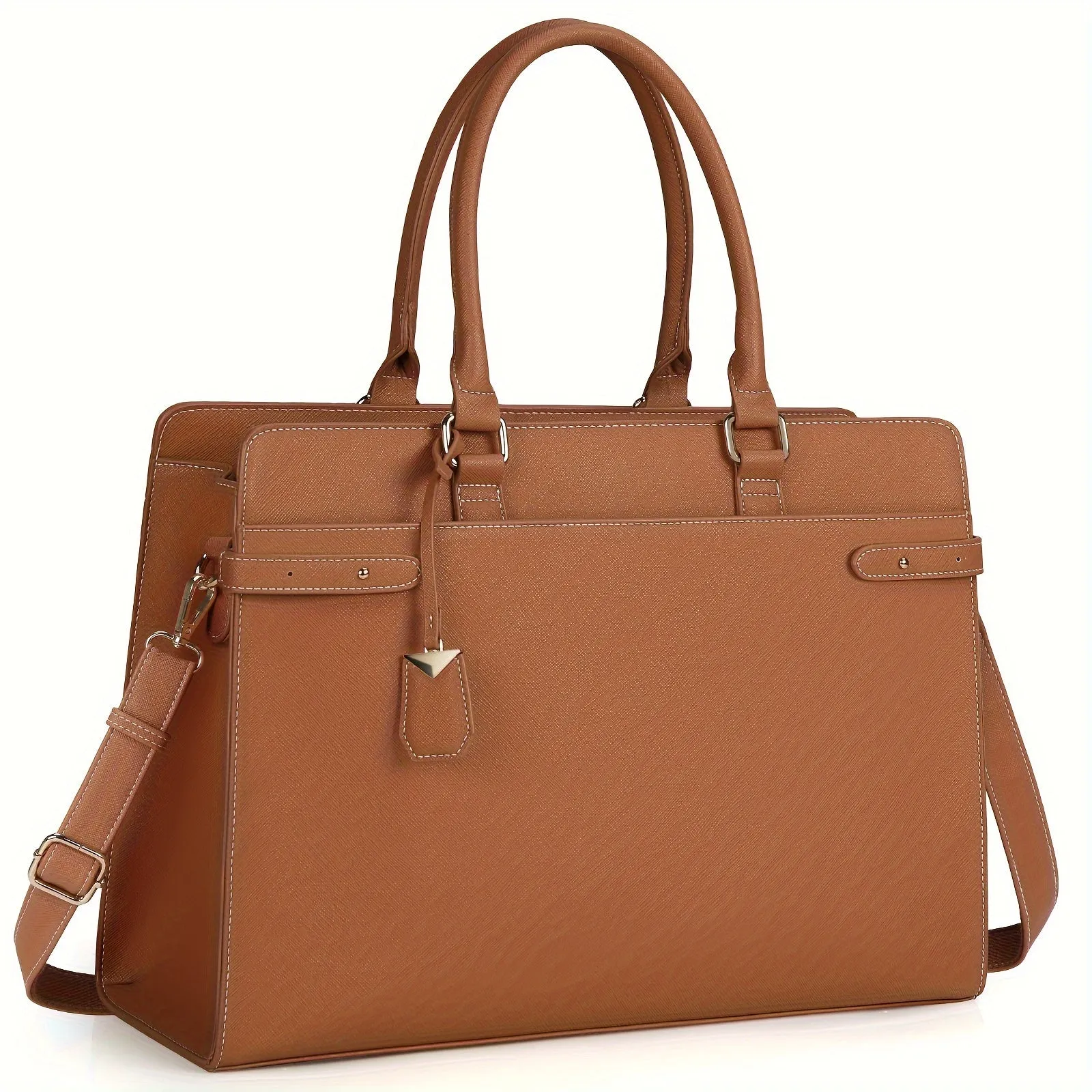 PU Leather Business Tote Bag Waterproof Laptop Storage Briefcase Shoulder Bag