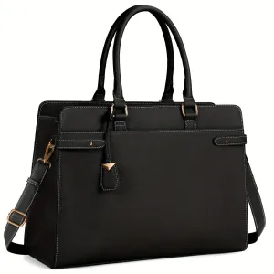 PU Leather Business Tote Bag Waterproof Laptop Storage Briefcase Shoulder Bag
