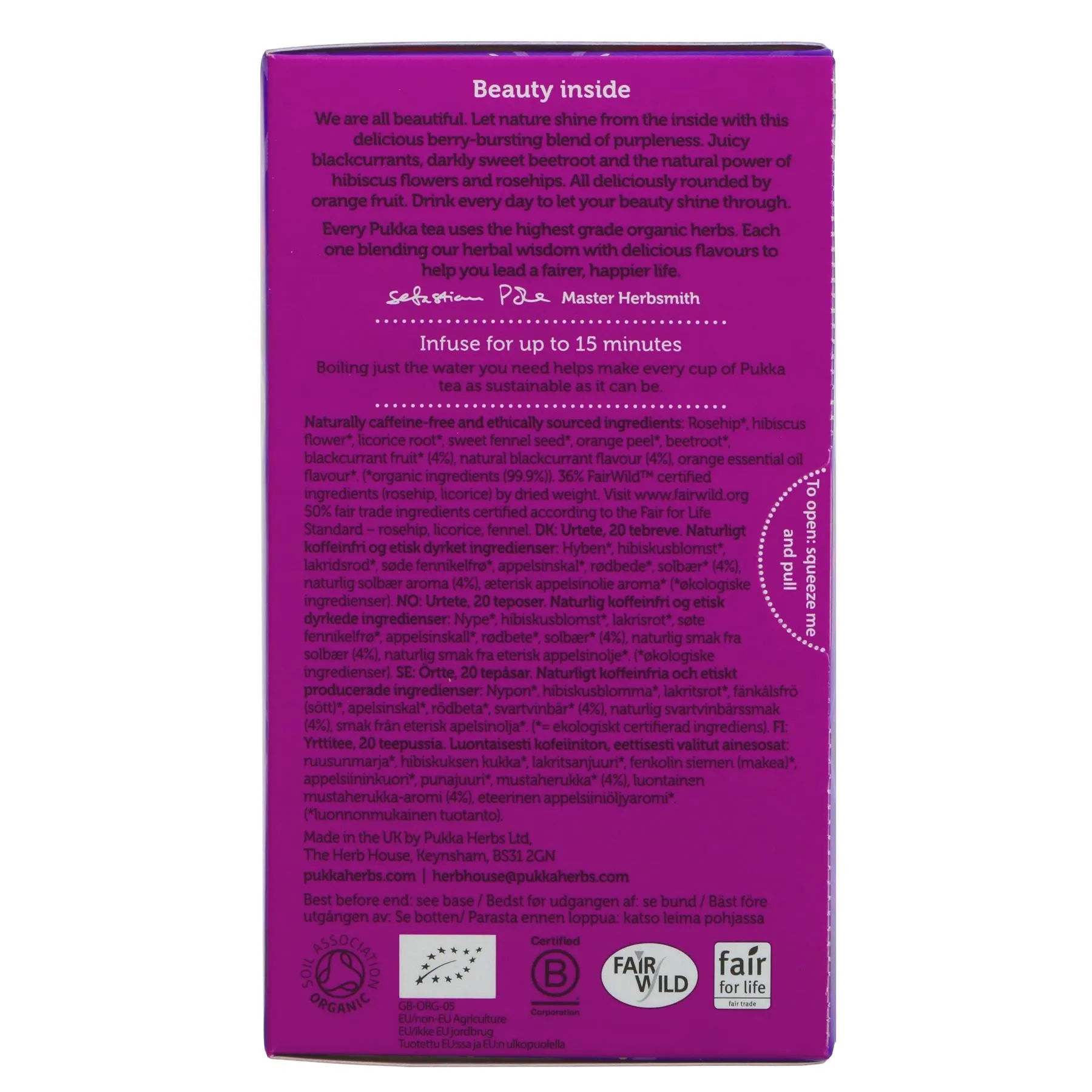 Pukka | Blackcurrant Beauty - Beetroot, Blackcurrant, Fennel | 20 bags