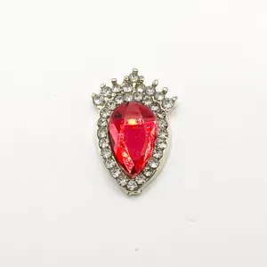 Queen - Nail Charms 10pc - #235 Gold Red-Shaped Strawberries with Crystals