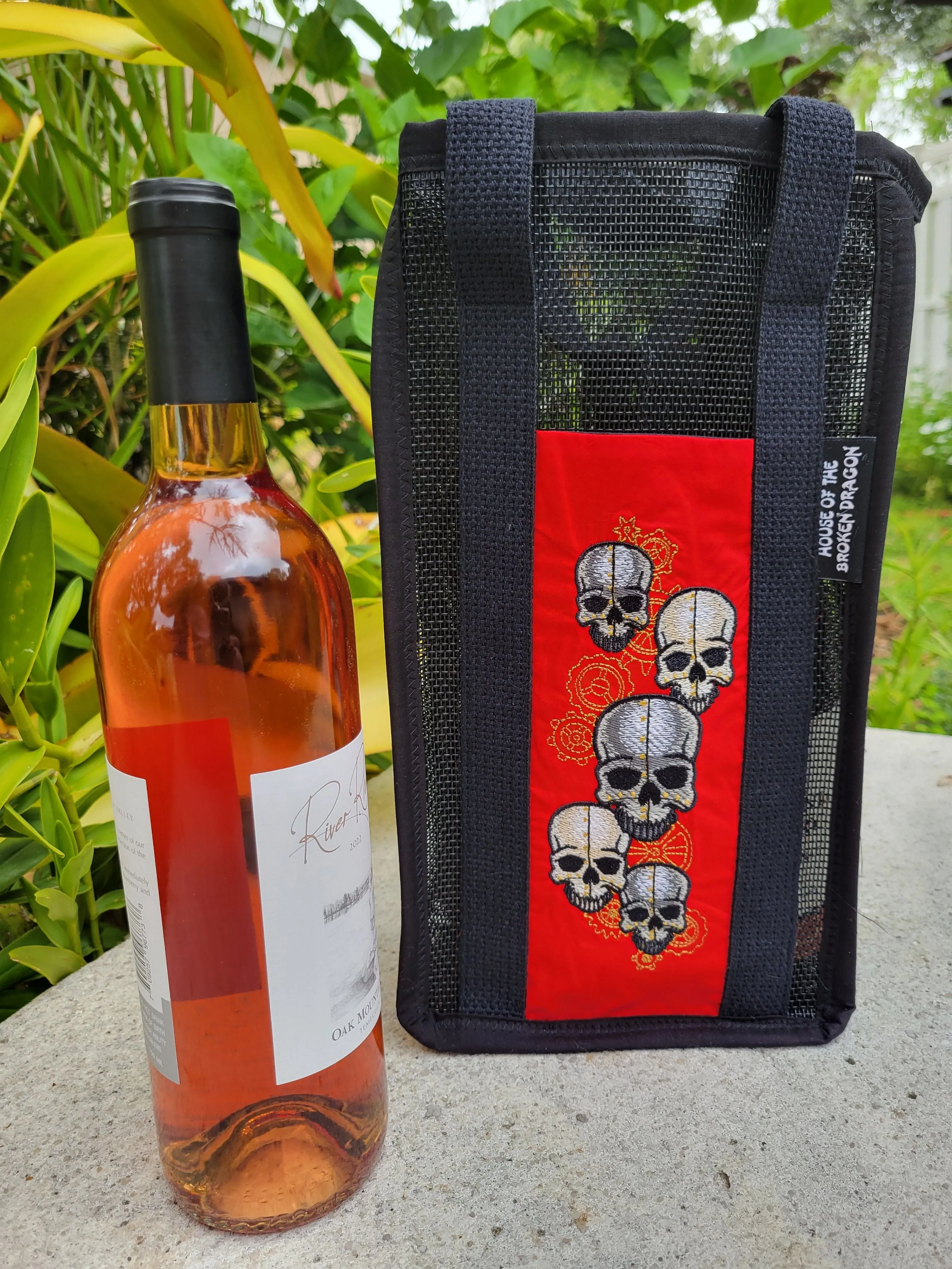 "Clockwork Skulls" Double Bottle Tote