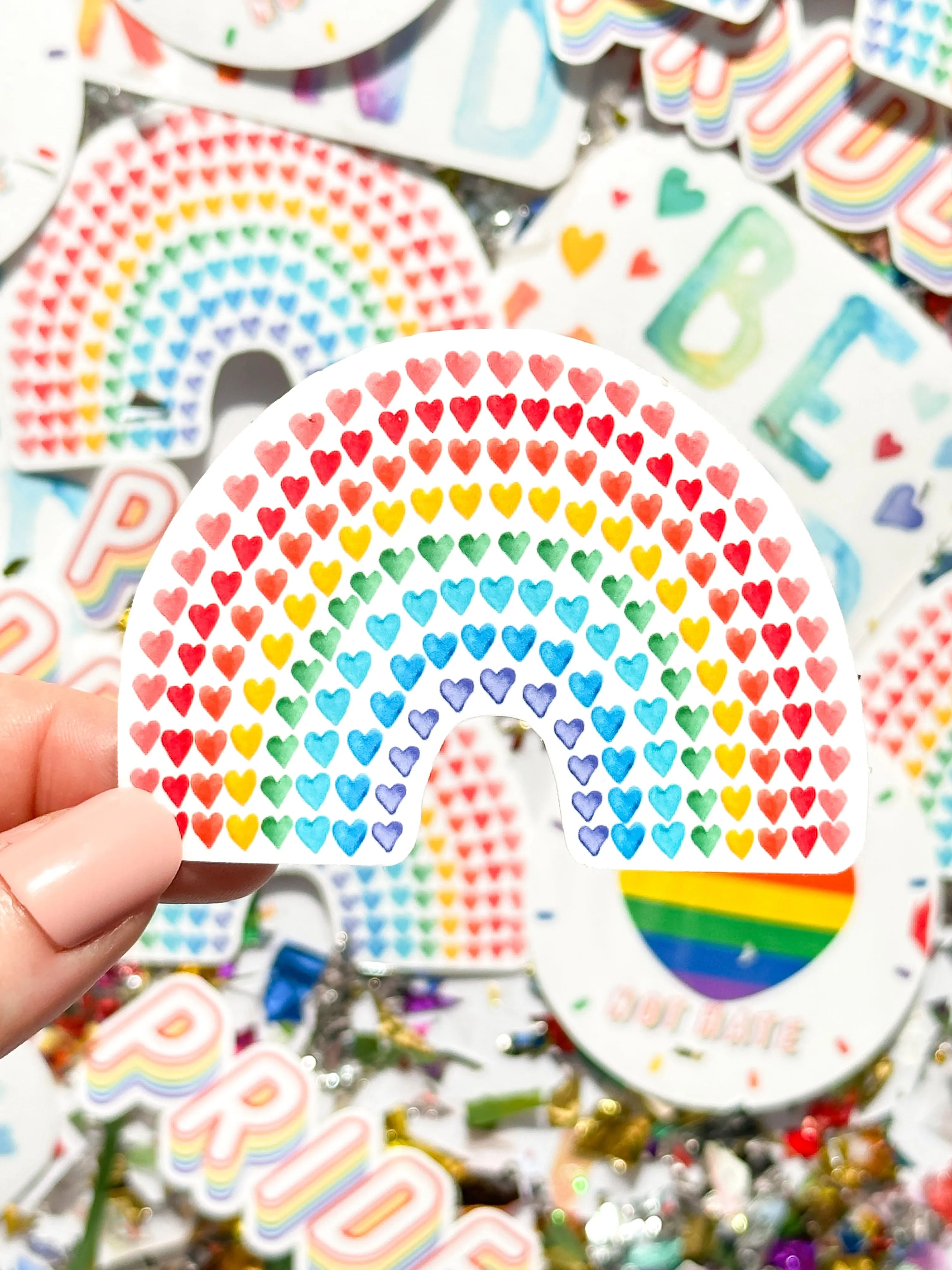 Rainbow Hearts Sticker