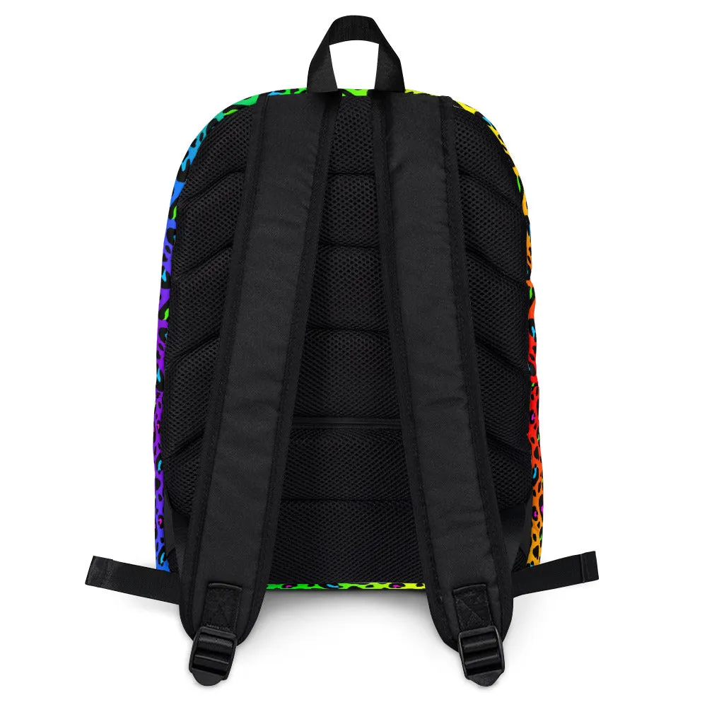 Rainbow Leopard Print Backpack