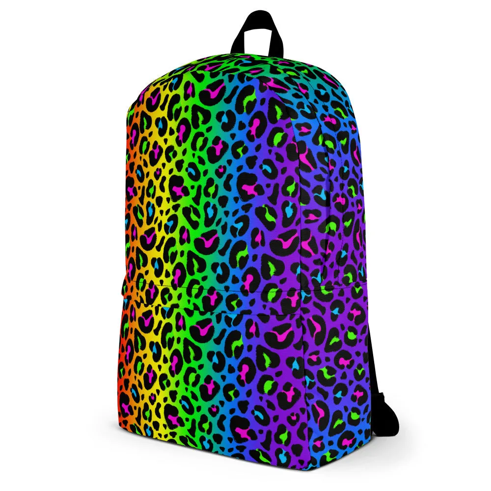 Rainbow Leopard Print Backpack