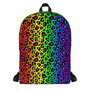 Rainbow Leopard Print Backpack