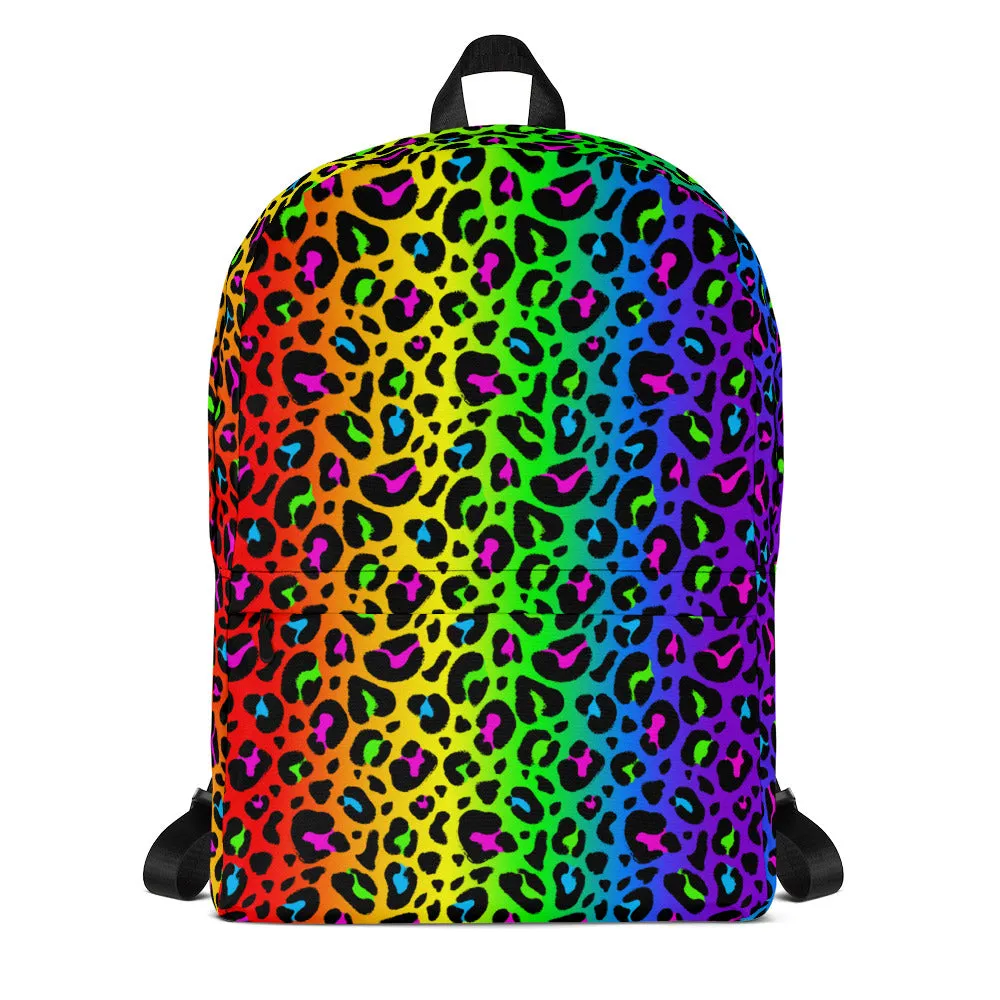 Rainbow Leopard Print Backpack