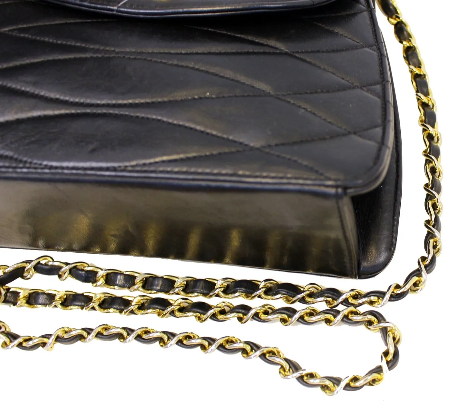 Rare CHANEL Wave Lambskin GHW CC Flap Bag Vintage