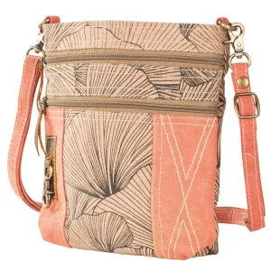 Red & Brown Double Zipper Shoulder Bag