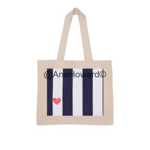RED HEART & STRIPES Large Organic Tote Bag