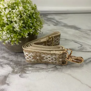 Replacement Strap - Light Brown White Tan Flower