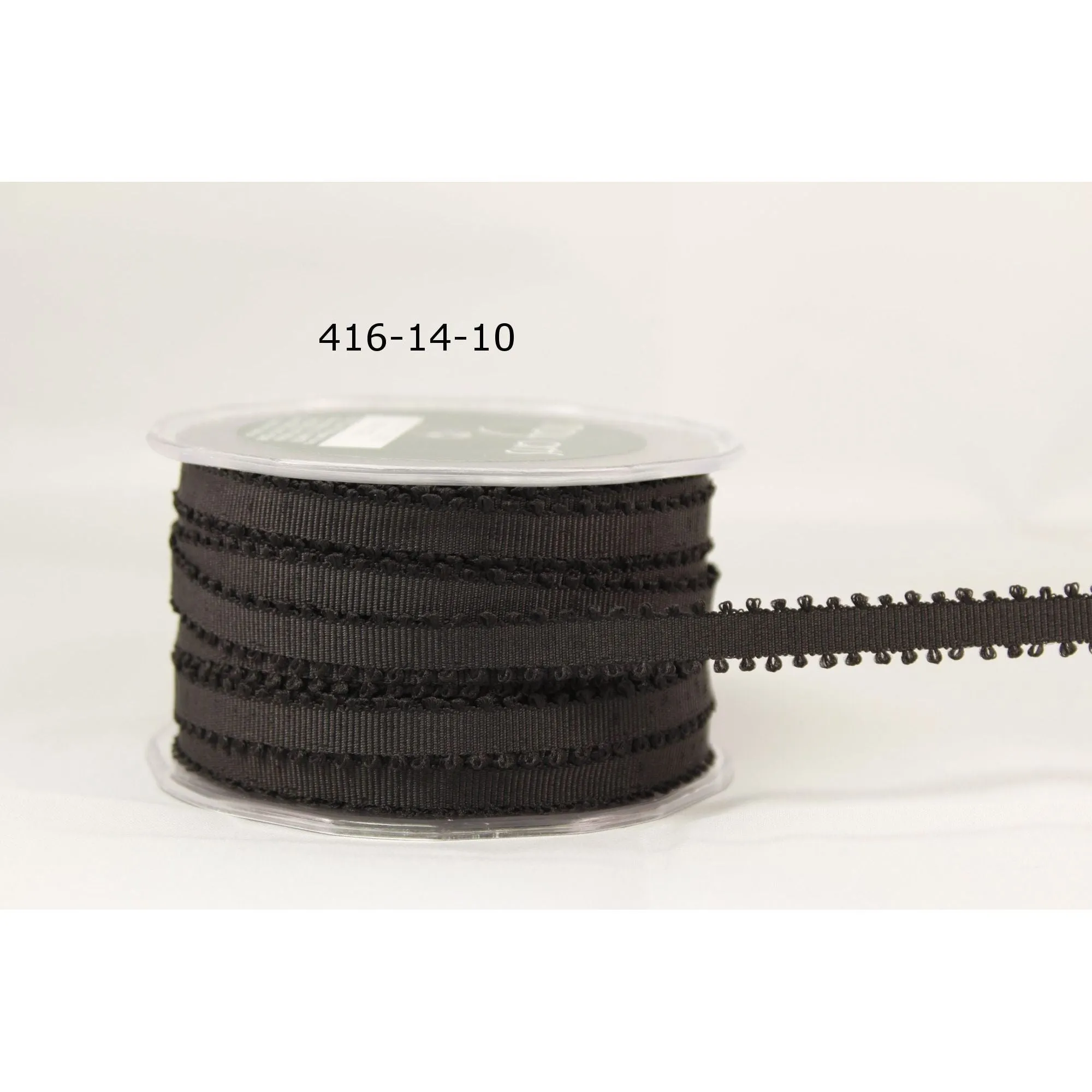 Ribbon - 1/4 Inch Grosgrain Ribbon with Picot Edge - Black