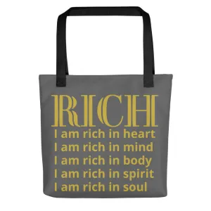 RICH BY XCLUSIF POETIX GREY & GOLD Tote bag
