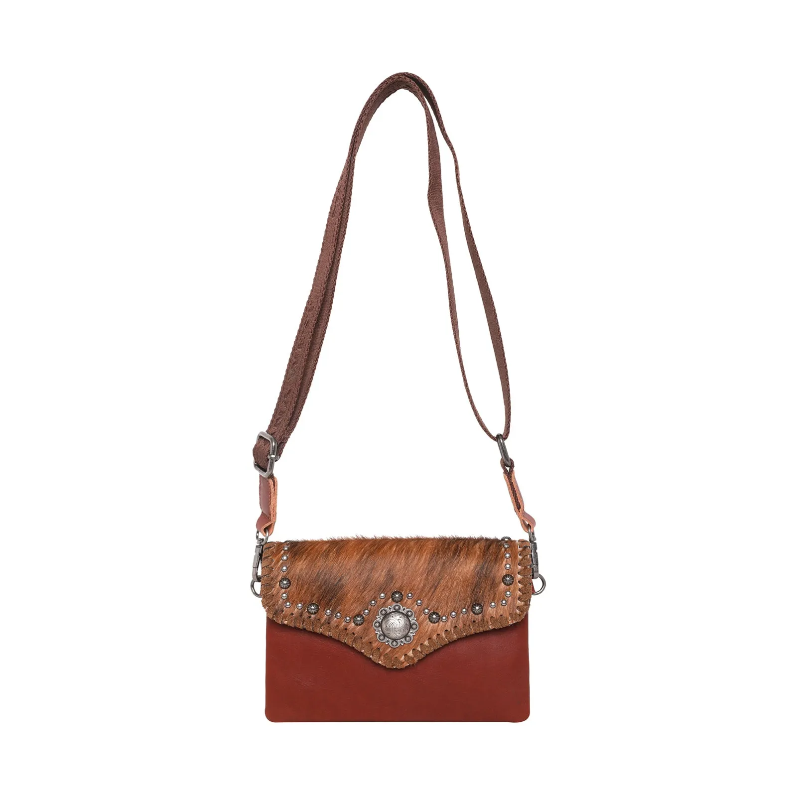 RLL-018 Montana West 100% Genuine Leather Hair-On Collection Crossbody
