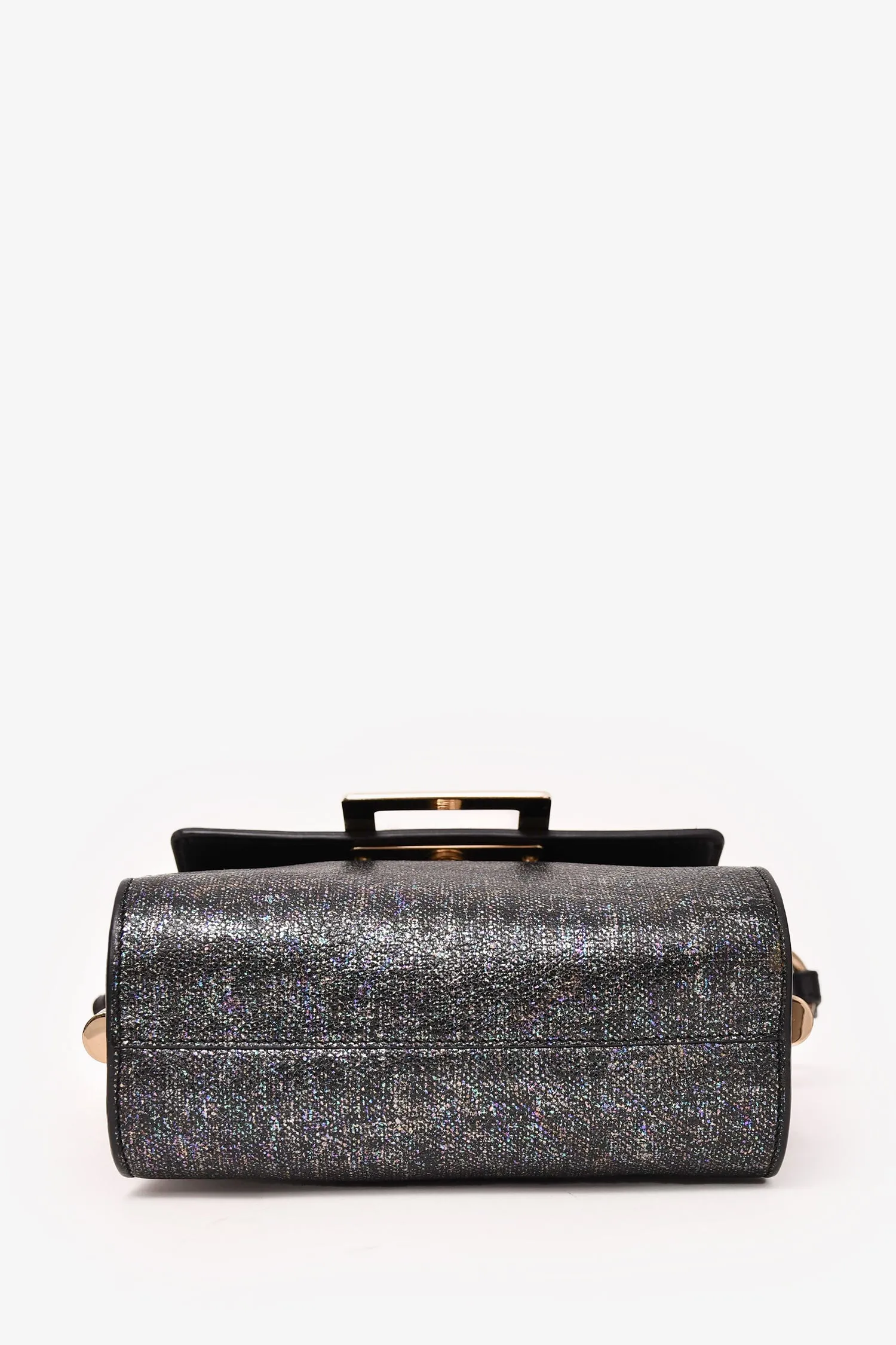 Roger Vivier Grey Metallic Fabric Miss Viv Crossbody Bag