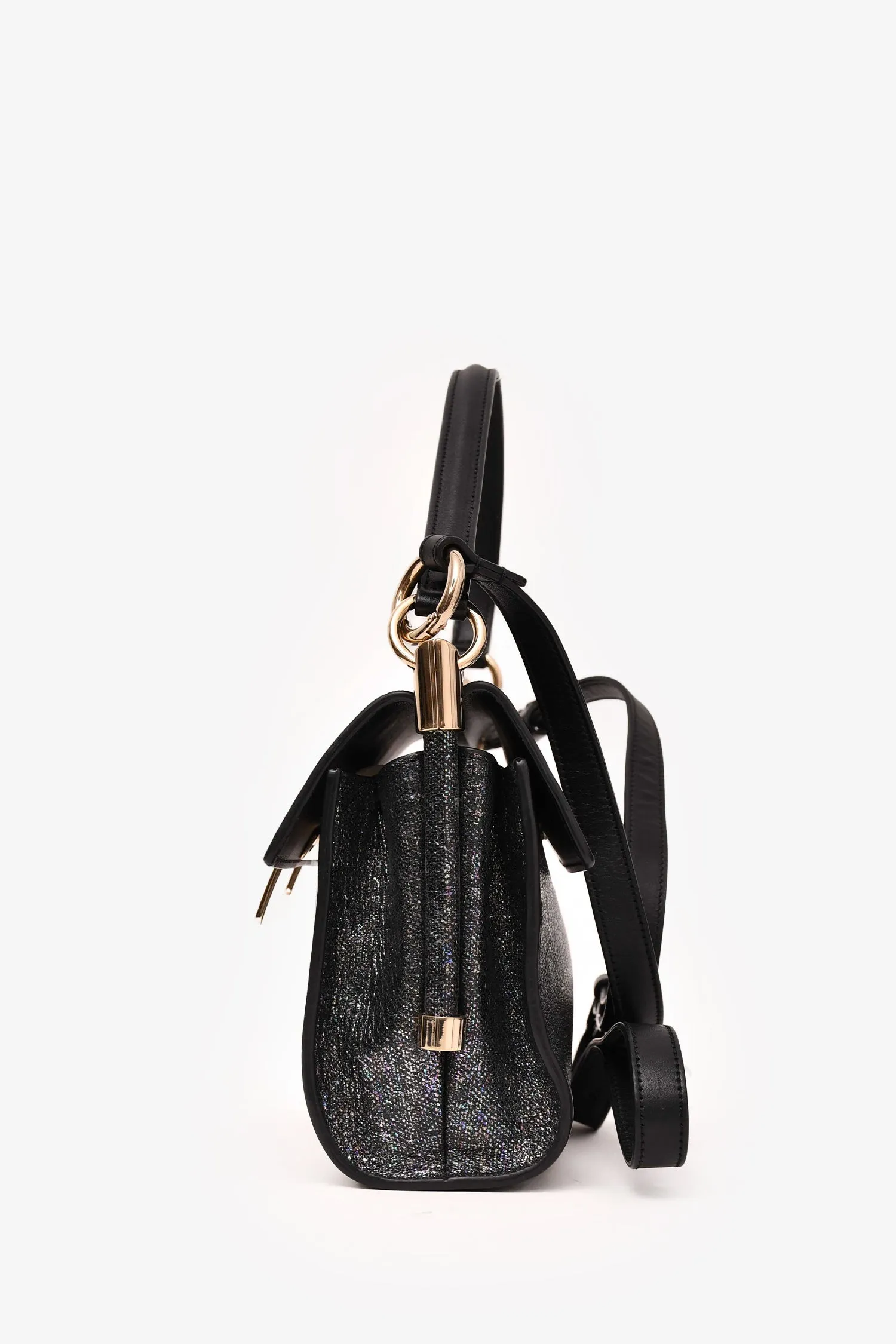Roger Vivier Grey Metallic Fabric Miss Viv Crossbody Bag