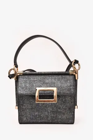 Roger Vivier Grey Metallic Fabric Miss Viv Crossbody Bag