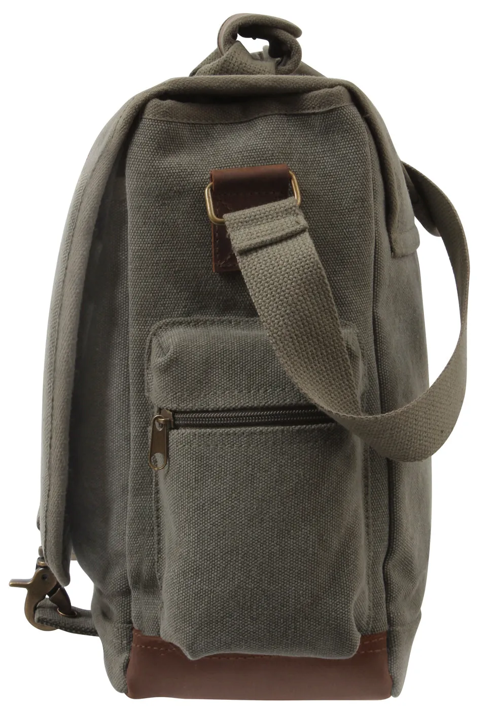 Rothco Vintage Canvas Pathfinder Laptop Bag With Leather Accents