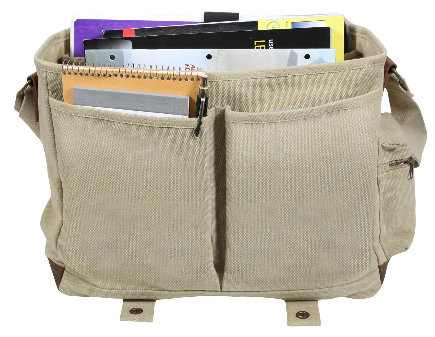 Rothco Vintage Canvas Pathfinder Laptop Bag With Leather Accents