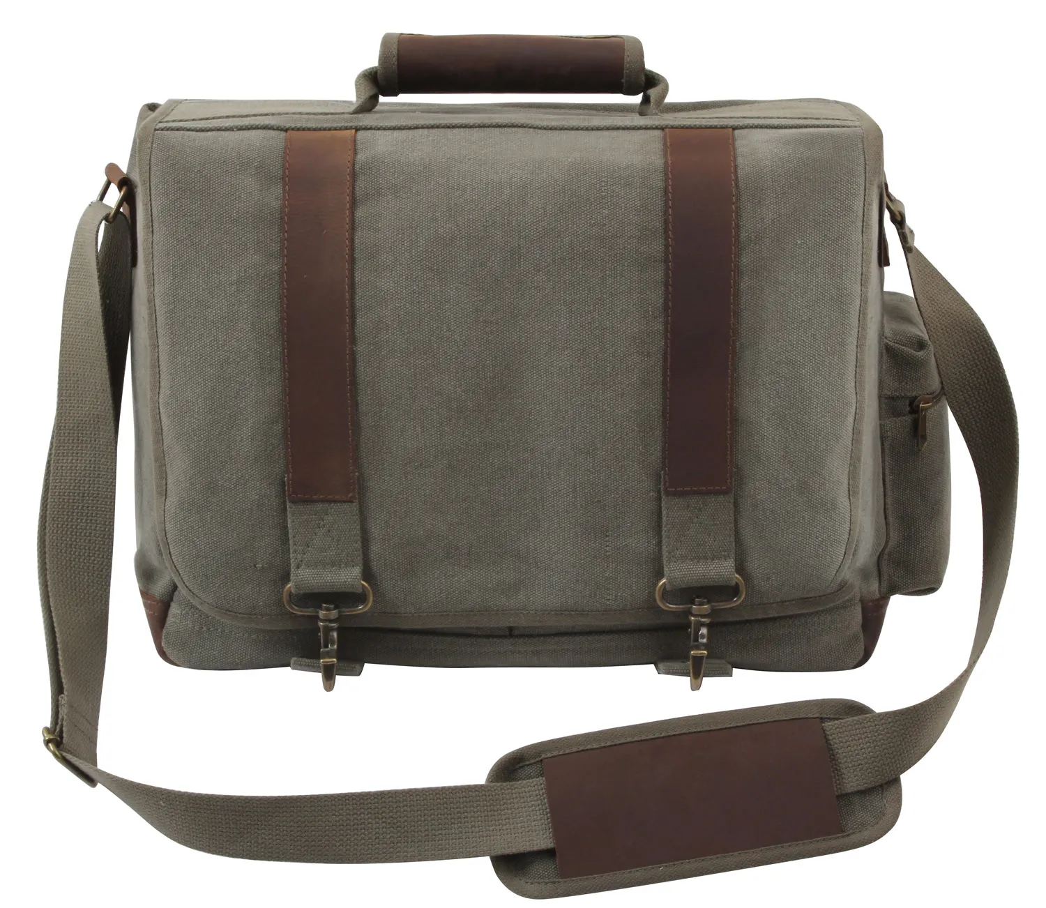 Rothco Vintage Canvas Pathfinder Laptop Bag With Leather Accents