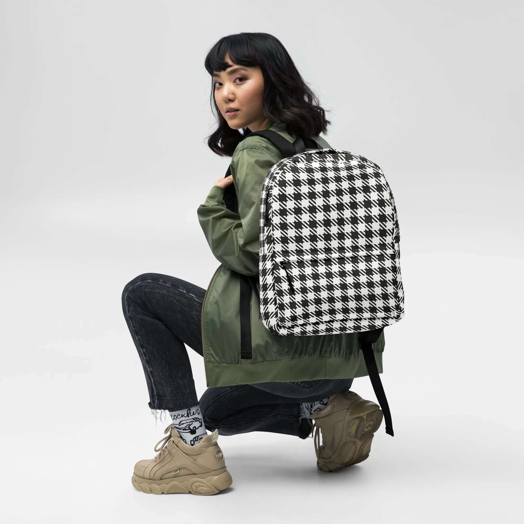 Royal Check - Inspired By Selena Gomez - Sustainably Made Backpack
