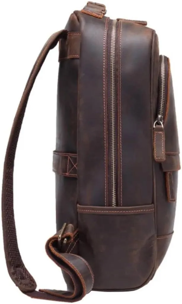Rustic Brown Leather Business Leather Backpack