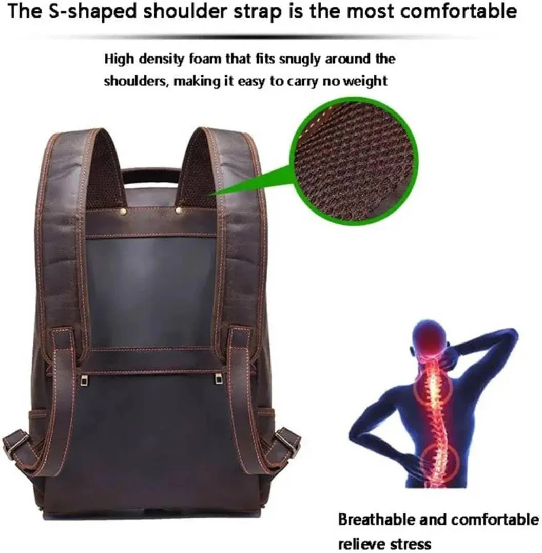 Rustic Brown Leather Business Leather Backpack