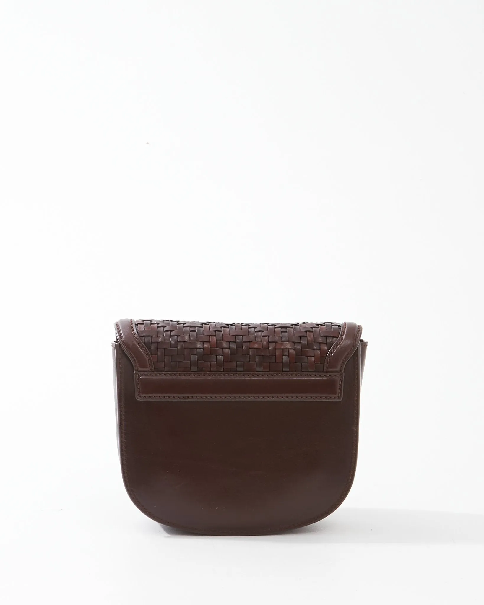 Saint Laurent Brown Woven Leather Small Kaia Bag