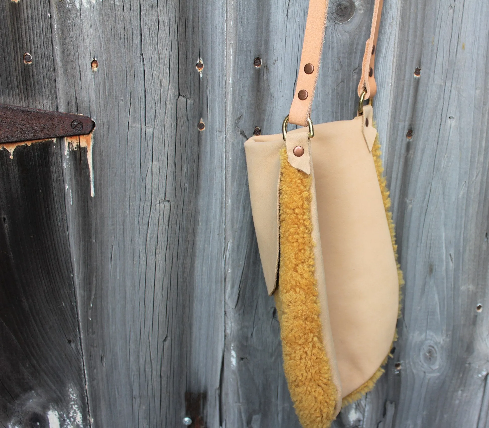 Shearling Leather Crossbody Bags