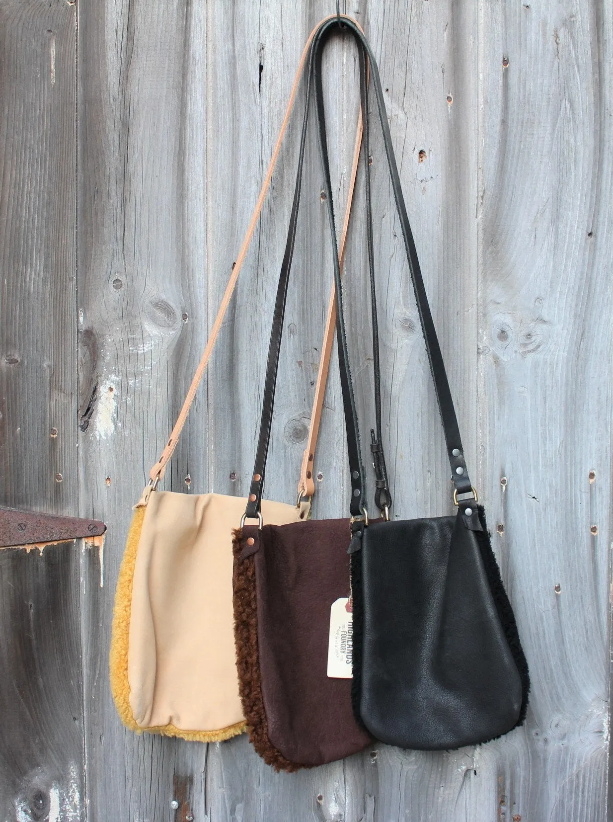 Shearling Leather Crossbody Bags