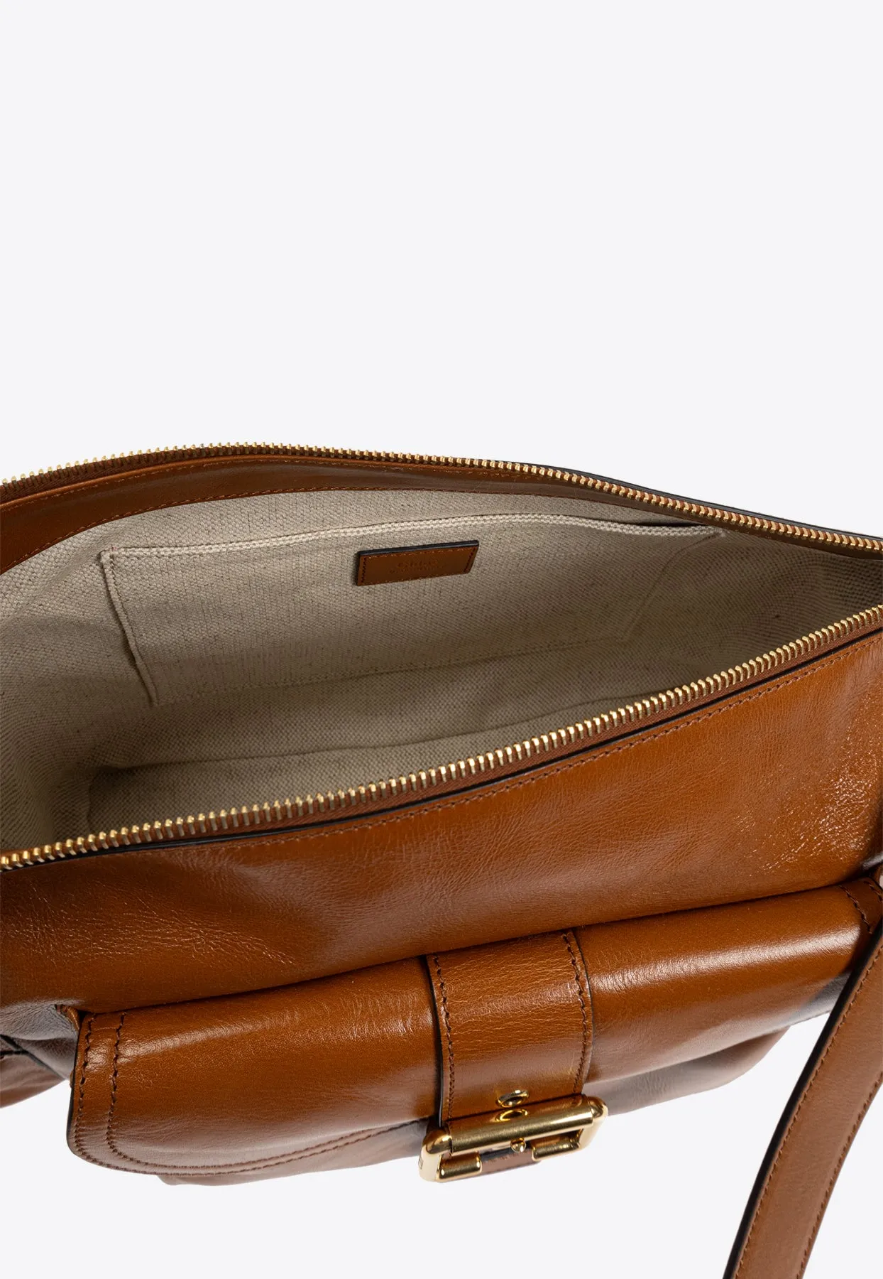 Shiny Leather Camera Shoulder Bag