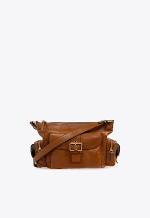 Shiny Leather Camera Shoulder Bag