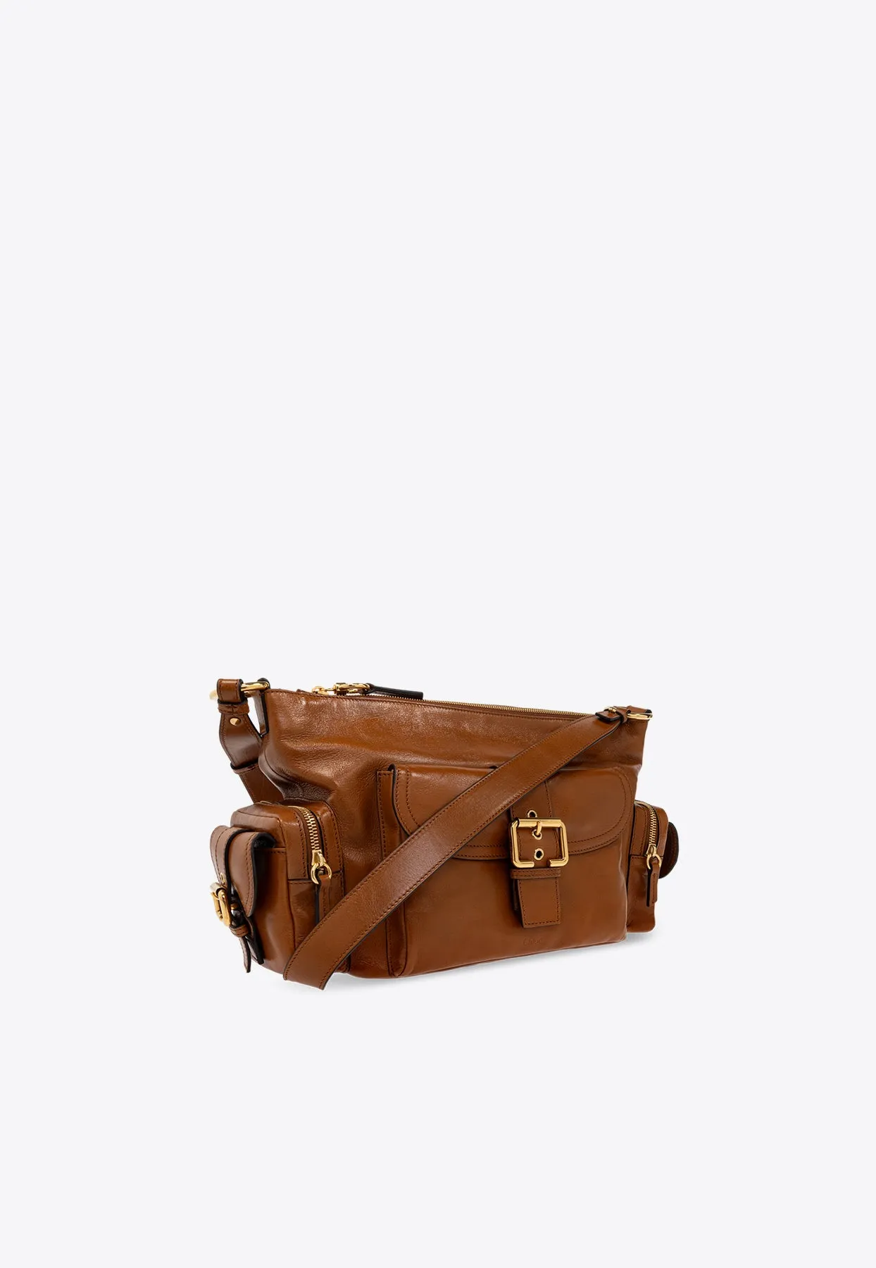 Shiny Leather Camera Shoulder Bag